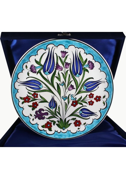 Vip İznik Çini Tabak 25cm Bahar Desenli