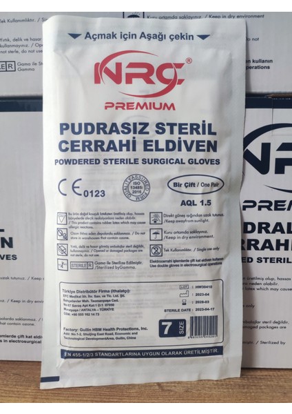 Lateks Cerrahi Pudralı Steril Eldiven 500 Çift 1 Koli 7 Numara