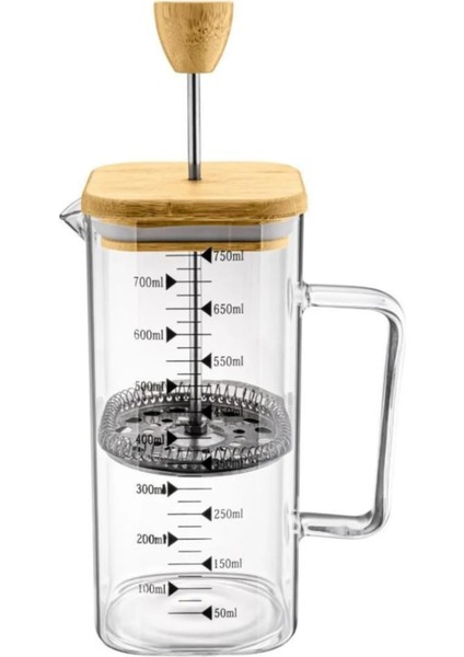 Bambu Kapak Kare French Press Demlik 750 ml