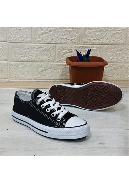 554 Siyah-Beyaz Kısa Sneaker Keten Spor Ayakkabı modelleri