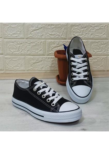 554 Siyah-Beyaz Kısa Sneaker Keten Spor Ayakkabı fırsatları