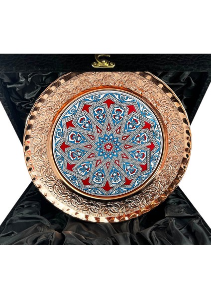Selçuklu Yıldızı Motifli 25cm Bronz Tabak