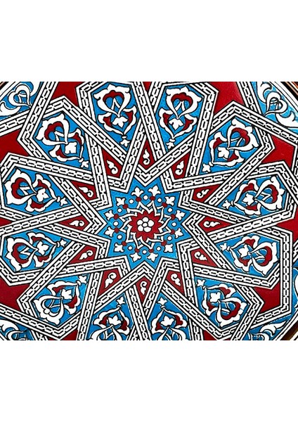 Selçuklu Yıldızı Motifli 25cm Bronz Tabak