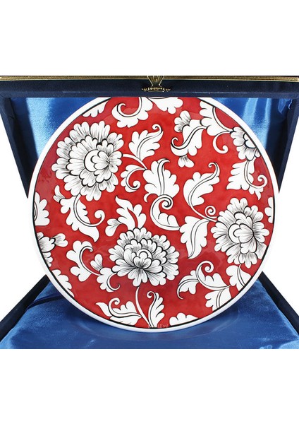 Kırmızı Zemin 25cm İznik Çini Tabak