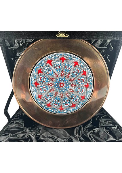 Selçuklu Yıldızı Motifli 25cm Bakır Tabak