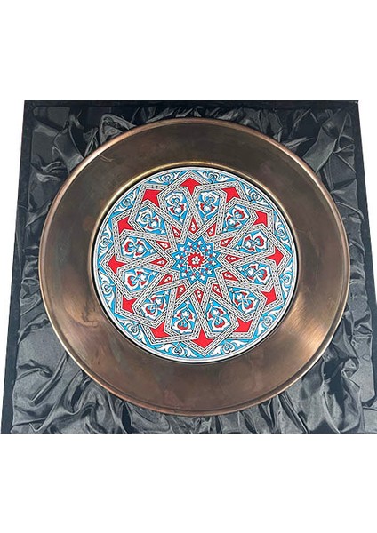 Selçuklu Yıldızı Motifli 25cm Bakır Tabak
