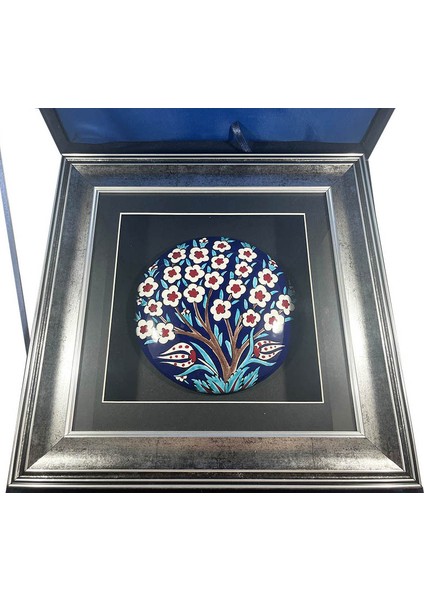 Hayat Ağacı ve Lale Desenli Paspartulu İznik Çini Pano fiyatları