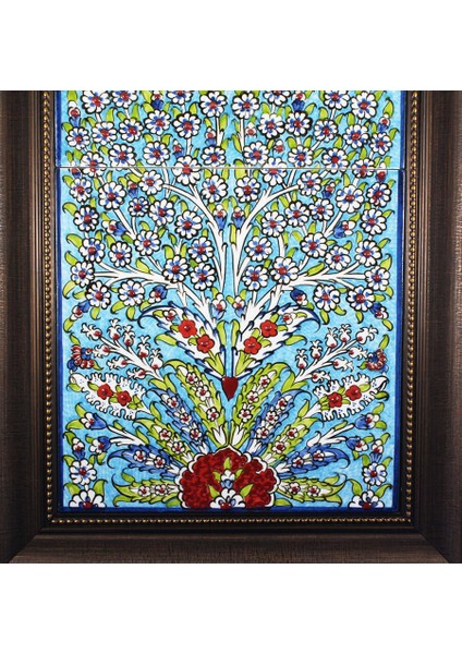 Mavi Hayat Ağacı 20*40cm Çini Pano