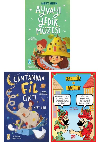 Ayvayı Yedik Müzesi - Çantamdan Fil Çıktı - Karagöz ile Hacivat 3 Kitap Set