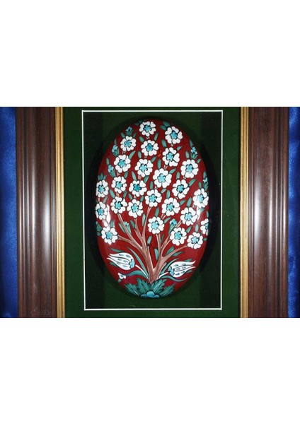 Hayat Ağacı Paspartulu Oval Çini fiyatları