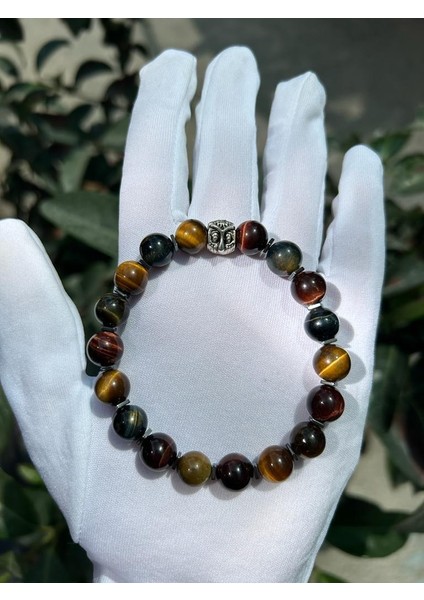 8 mm Küre Kesim Doğal Taş Kaplan Gözü Bilekliği