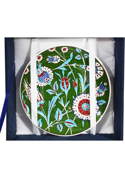 Gece Bahçesi Desenli İznik Çini Vazo Tabak Set fiyatları