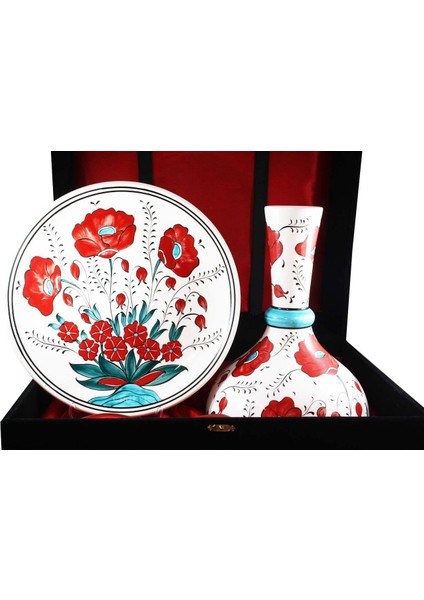 VIP İznik Çini Tabak Vazo Takım