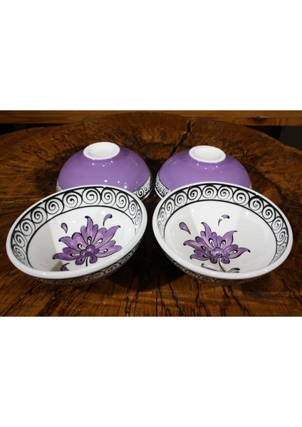 Lotus Desenli 4lü Kase Takımı fiyatları