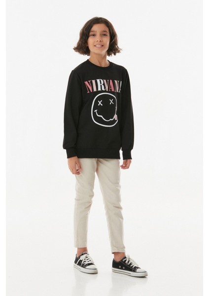 Nirvana Baskılı Kız Çocuk Sweatshirt