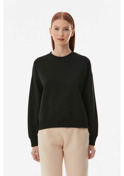 Basic Bisiklet Yaka Oversize Sweatshirt indirimleri