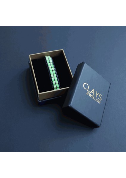 Clays Jewellery Doğal Taş Bileklik, Yeşil Varisit Taşı Bileklik, Erkek Bileklik, Kadın Bileklik