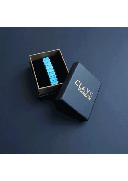 Clays Jewellery Doğal Taş Firuze Taşı Bileklik, Erkek Bileklik, Kadın Bileklik