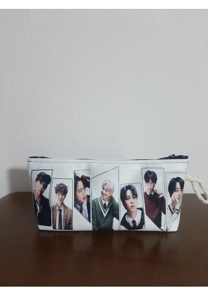 Kpop - Bts Grup Üyeleri Portre Foto Desenli Tasarım Kalemlik - Makyaj Çantası