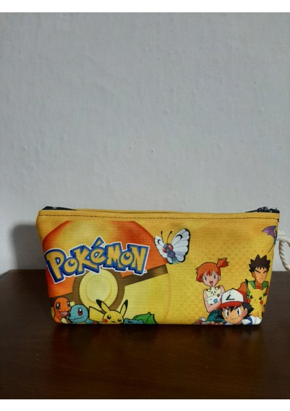 Pokeemon Desenli Tasarım Kalemlik - Makyaj Çantası