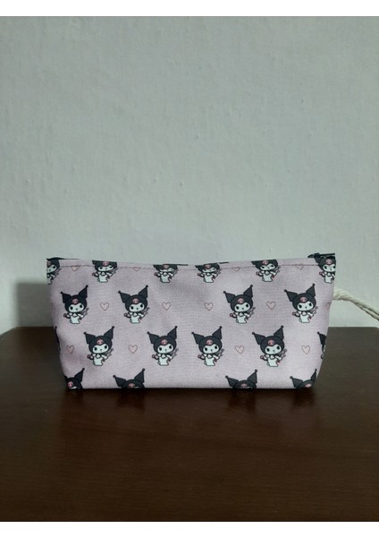 Kuromi Lila Kolaj Desenli Tasarım Kalemlik - Makyaj Çantası