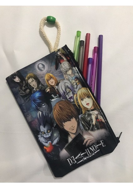 Death Note Desenli Tasarım Bez Kalemlik - Cüzdan