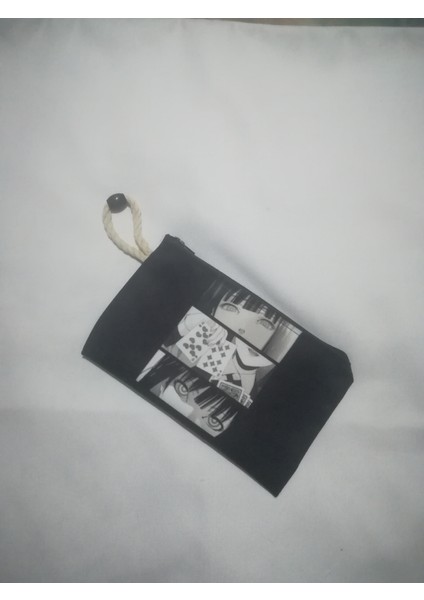 Anime Girls Black And White Desenli Tasarım Bez Kalemlik - Cüzdan