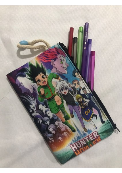 Hunter x Hunter Desenli Tasarım Bez Kalemlik - Cüzdan