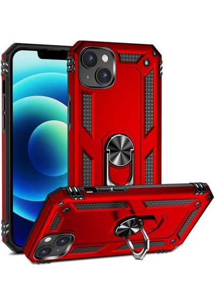 iPhone 15 Kılıf Yüzüklü Standlı Manyetikli Armor Zırh