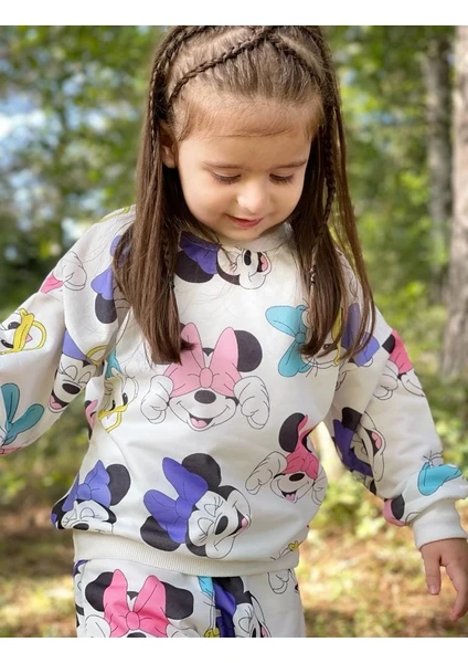 Bufu Design Mickey Mouse Daff Baskılı Uzun Kollu Çocuk Ikili Takım