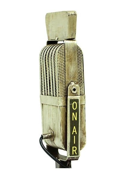 Dekoratif Metal Mikrofon Obje Biblo Vintage Hediyelik fırsatları