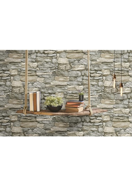 Kale Taş Duvar Desenli Peanelife Yapışkanlı 3D Duvar Raf Kapı Kaplama Kağıdı 3 Metre 60 cm fiyatları