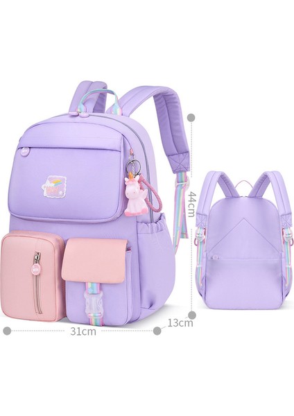 Ilkokul Okul Çantası Kızlar Hafif Kabartma Sırt Koruması (Yurt Dışından)