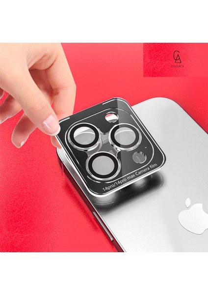 Apple iPhone 15 Pro Max ile Uyumlu Safir Damla Tekli Kamera Lens Koruyucu Gümüş