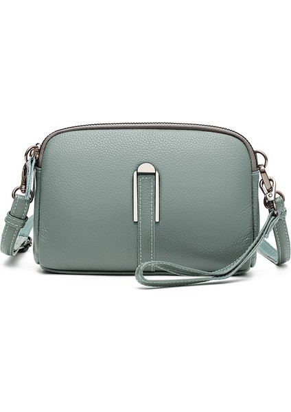 Moda Tek Omuz Crossbody Çanta Ilk Katman Inek Derisi Küçük Kare Çanta (Yurt Dışından)