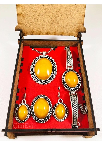 Sarı Taş Modern Takı Seti