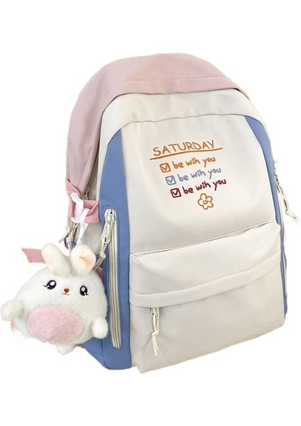 Okul Çantası Kızlar Basit Tarzı Sırt Çantası Lise Üniversite Öğrencisi Büyük Kapasiteli Moda Sırt Çantası Banliyö Sırt Çantası (Yurt Dışından)