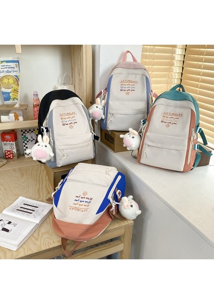 Okul Çantası Kızlar Basit Tarzı Sırt Çantası Lise Üniversite Öğrencisi Büyük Kapasiteli Moda Sırt Çantası Banliyö Sırt Çantası (Yurt Dışından) fiyatları