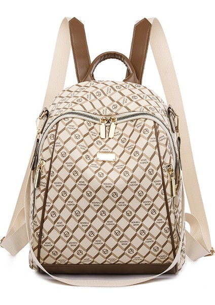 Baskılı Harflere Sahip Kadınlar Için Yumuşak Deri Sırt Çantası, Çok Yönlü, Şık Kadın Çantası, Seyahat Çantası (Yurt Dışından)