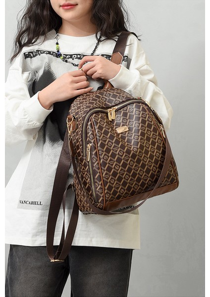 Baskılı Harflere Sahip Kadınlar Için Yumuşak Deri Sırt Çantası, Çok Yönlü, Şık Kadın Çantası, Seyahat Çantası (Yurt Dışından) modelleri