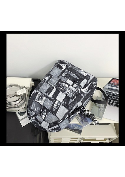 Sırt Çantası Grafiti Orta ve Lise Öğrencisi Okul Çantası Kadın Açık Hava Büyük Kapasiteli Eğlence Seyahat Sırt Çantası (Yurt Dışından) fiyatları