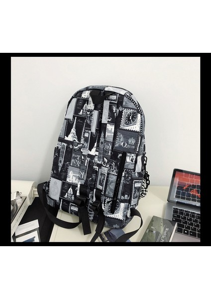 Sırt Çantası Grafiti Orta ve Lise Öğrencisi Okul Çantası Kadın Açık Hava Büyük Kapasiteli Eğlence Seyahat Sırt Çantası (Yurt Dışından) indirimleri