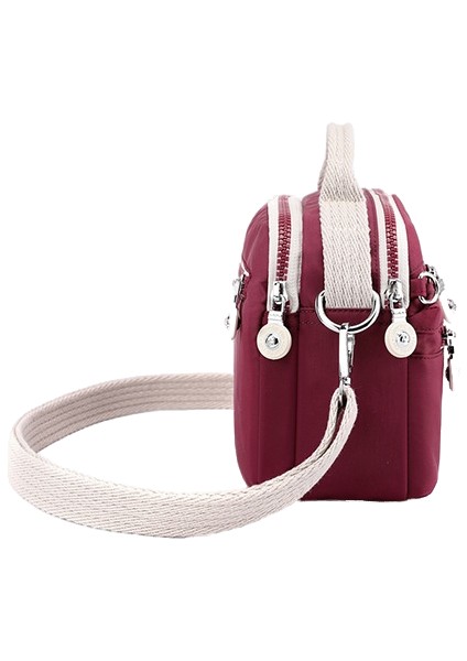 Kadınların Modaya Uygun Omuz Çantası, Basit Kontrast Renkli Çapraz Çanta, Naylon Cep Telefonu Bozuk Para Cüzdanı (Yurt Dışından) fırsatları