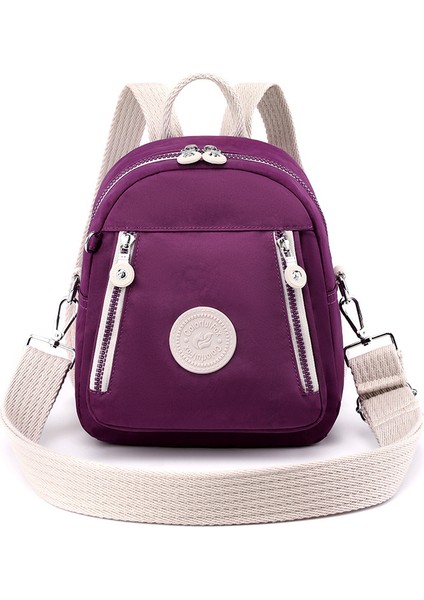 Retro Crossbody Çanta Bayan Çarpma Renk Çok Fonksiyonlu Sırt Çantası Naylon Cep Telefonu Anahtar Bozuk Para Cüzdanı (Yurt Dışından)