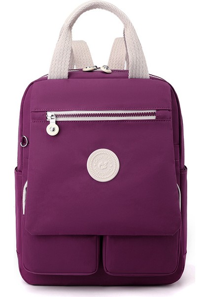 Kadın Kontrast Renkli Sırt Çantası Moda Trendy Sırt Çantası Büyük Kapasiteli Su Geçirmez Çanta (Yurt Dışından)