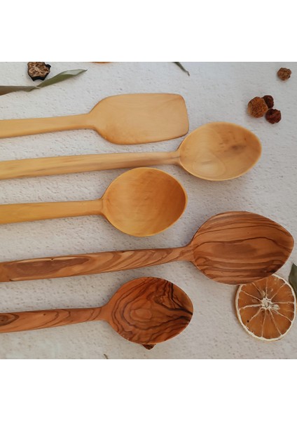 Ahşap Tahta Servis, Sunum Kaşığı ve Spatula Seti - El Yapımı modelleri