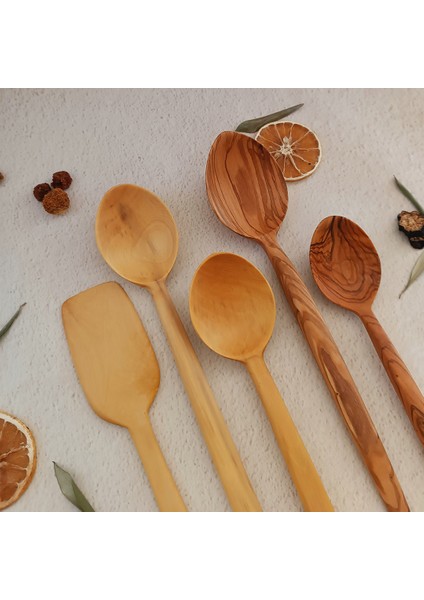 Ahşap Tahta Servis, Sunum Kaşığı ve Spatula Seti - El Yapımı fırsatları