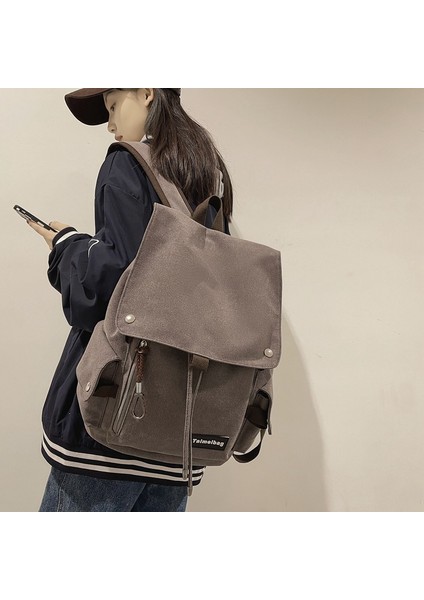 Mori Basit Düz Renk Sırt Çantası Moda Gündelik Okul Çantası (Yurt Dışından) fiyatları