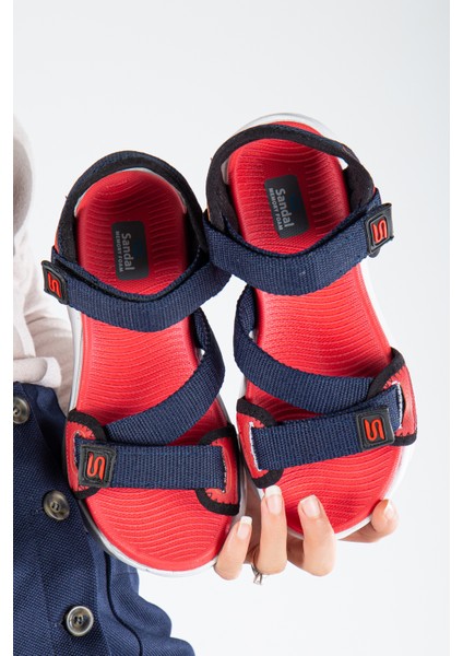 Kadın Günlük Faylon Dolgu Taban Cırtlı Spor Günlük Sandalet SS001-0148 Laci Kırmızı