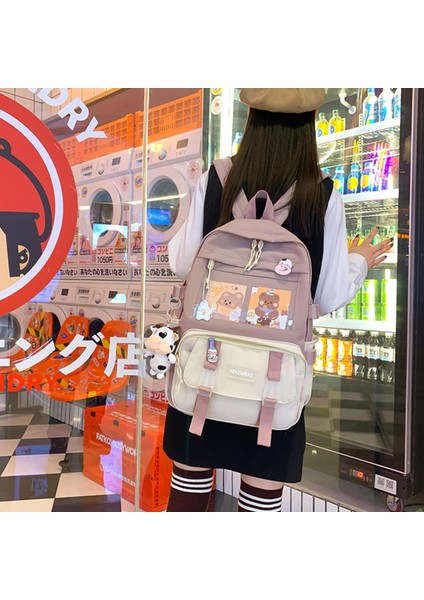 Çok Cepli Sevimli Inek Askılı Okul Sırt Çantası, Kawaii Sevimli Kız Sırt Çantaları, Çocuklar Için Suya Dayanıklı Bilgisayar Sırt Çantası (Yurt Dışından) fırsatları